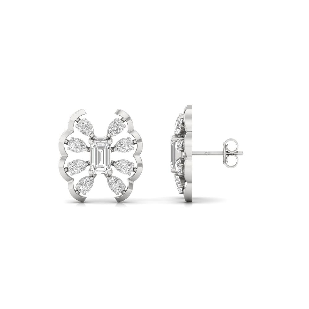 Regal Emerald & Pear Lab Grown Diamond Earring Pair