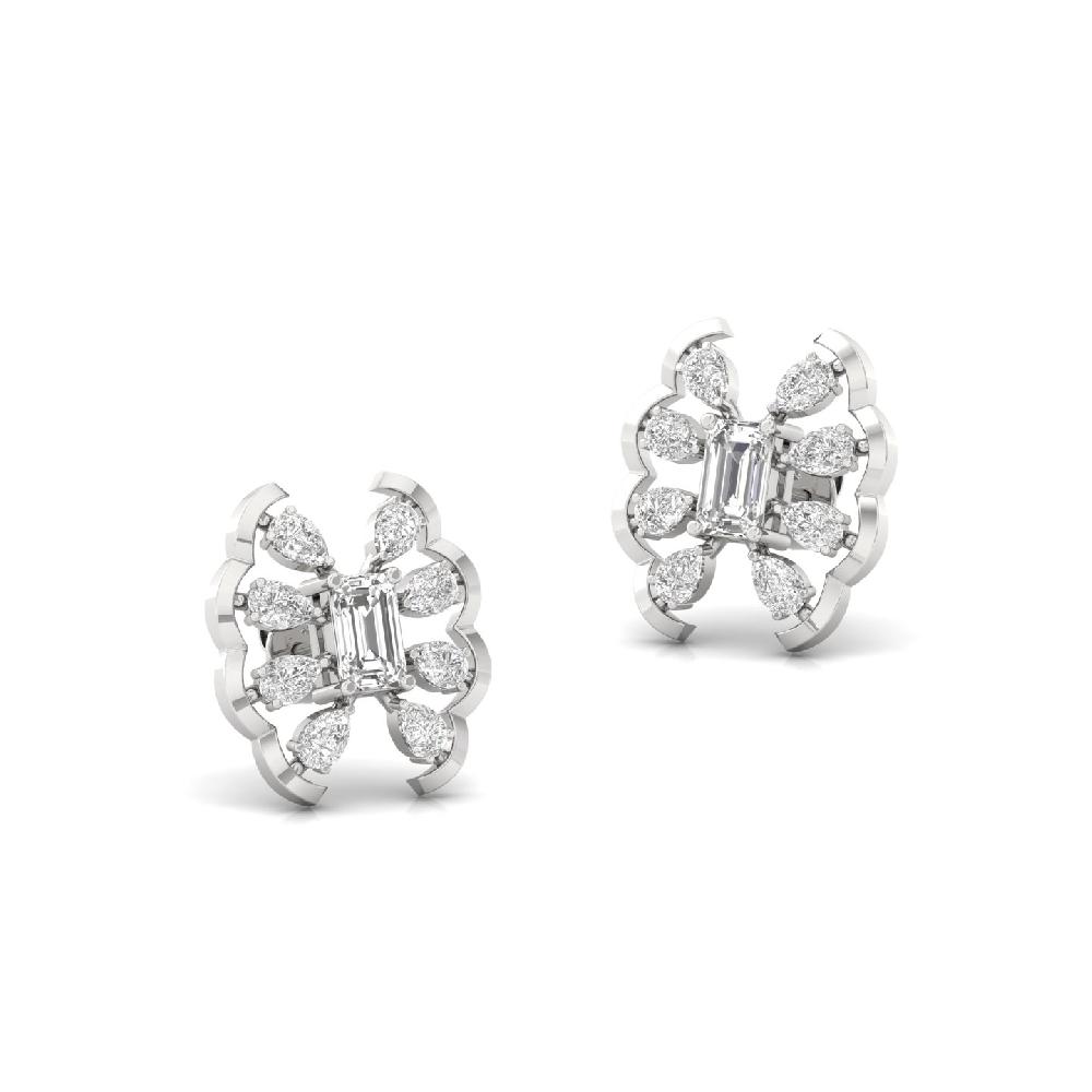 Regal Emerald & Pear Lab Grown Diamond Earring Pair