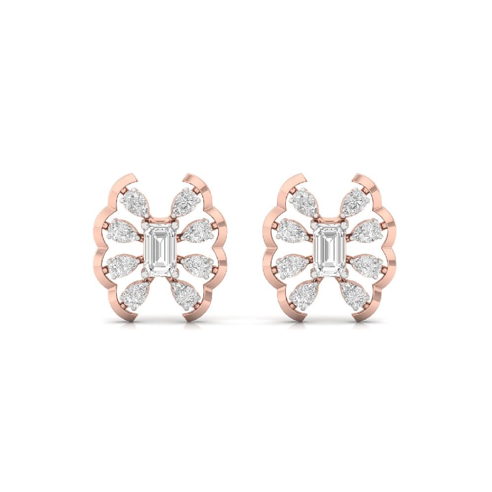 Regal Emerald & Pear Lab Grown Diamond Earring Pair