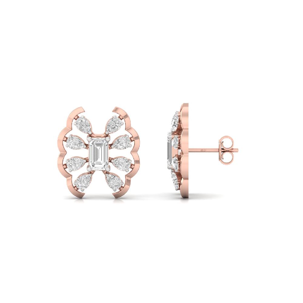 Regal Emerald & Pear Lab Grown Diamond Earring Pair