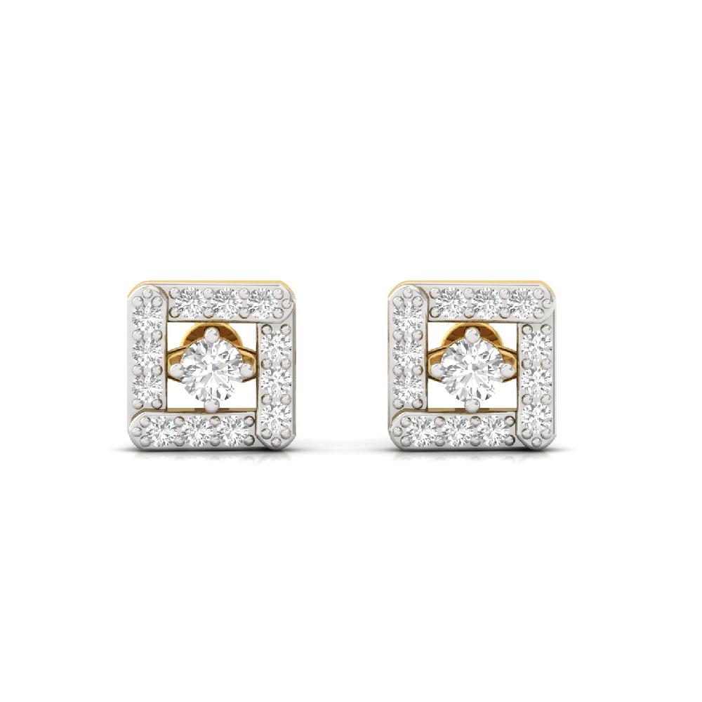 Square Cluster Lab-Grown Diamond Earrings
