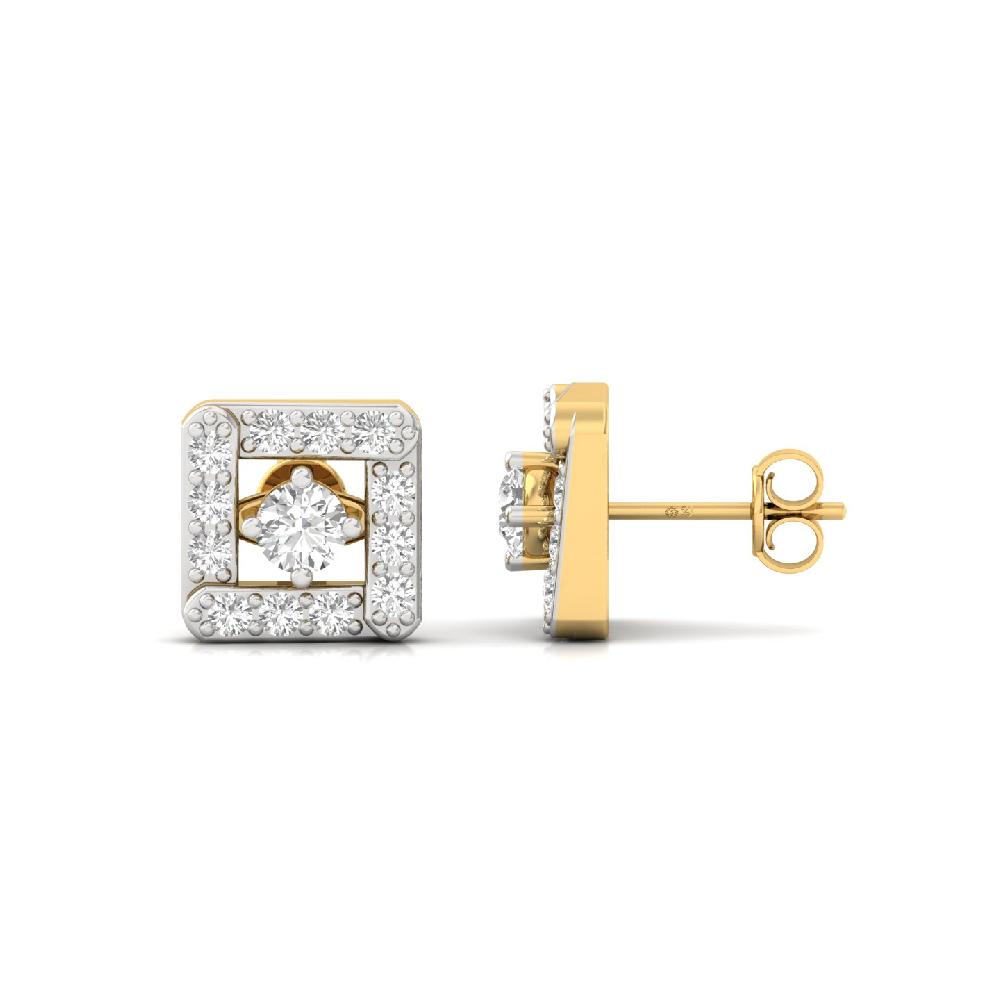 Square Cluster Lab-Grown Diamond Earrings