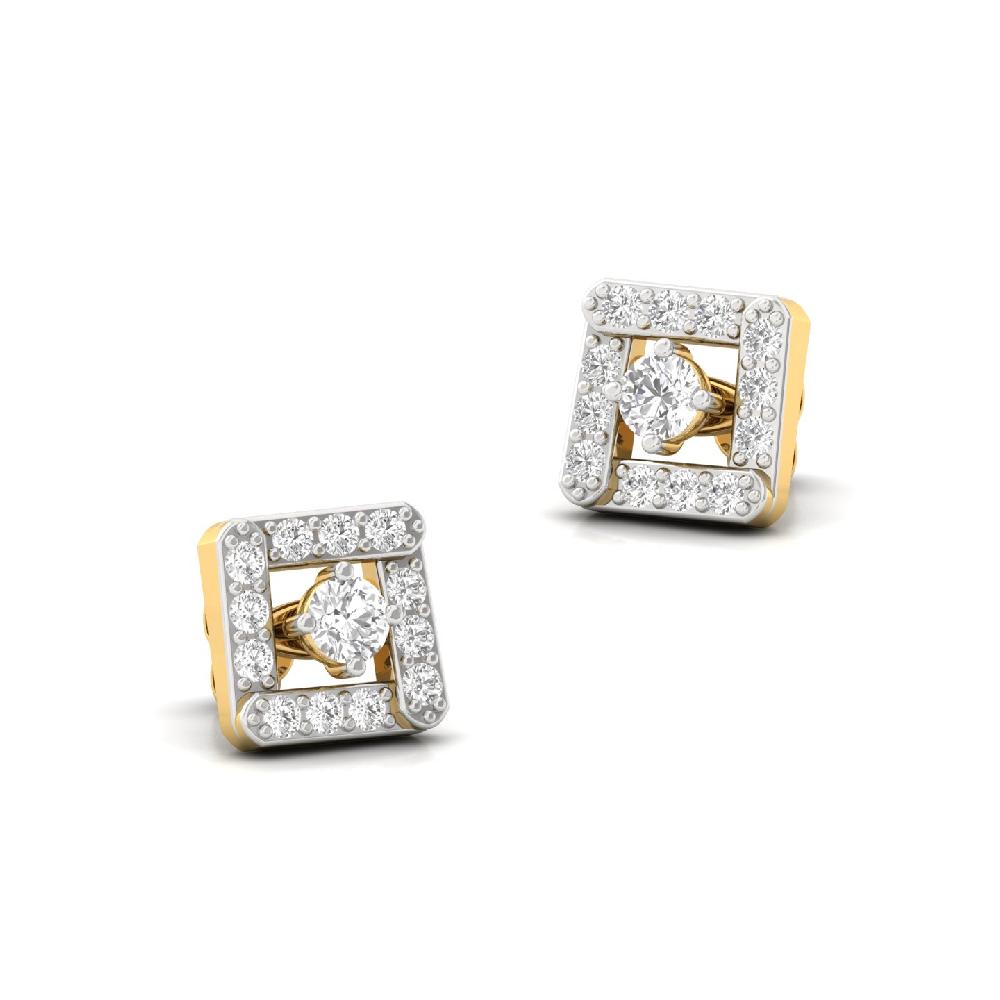 Square Cluster Lab-Grown Diamond Earrings