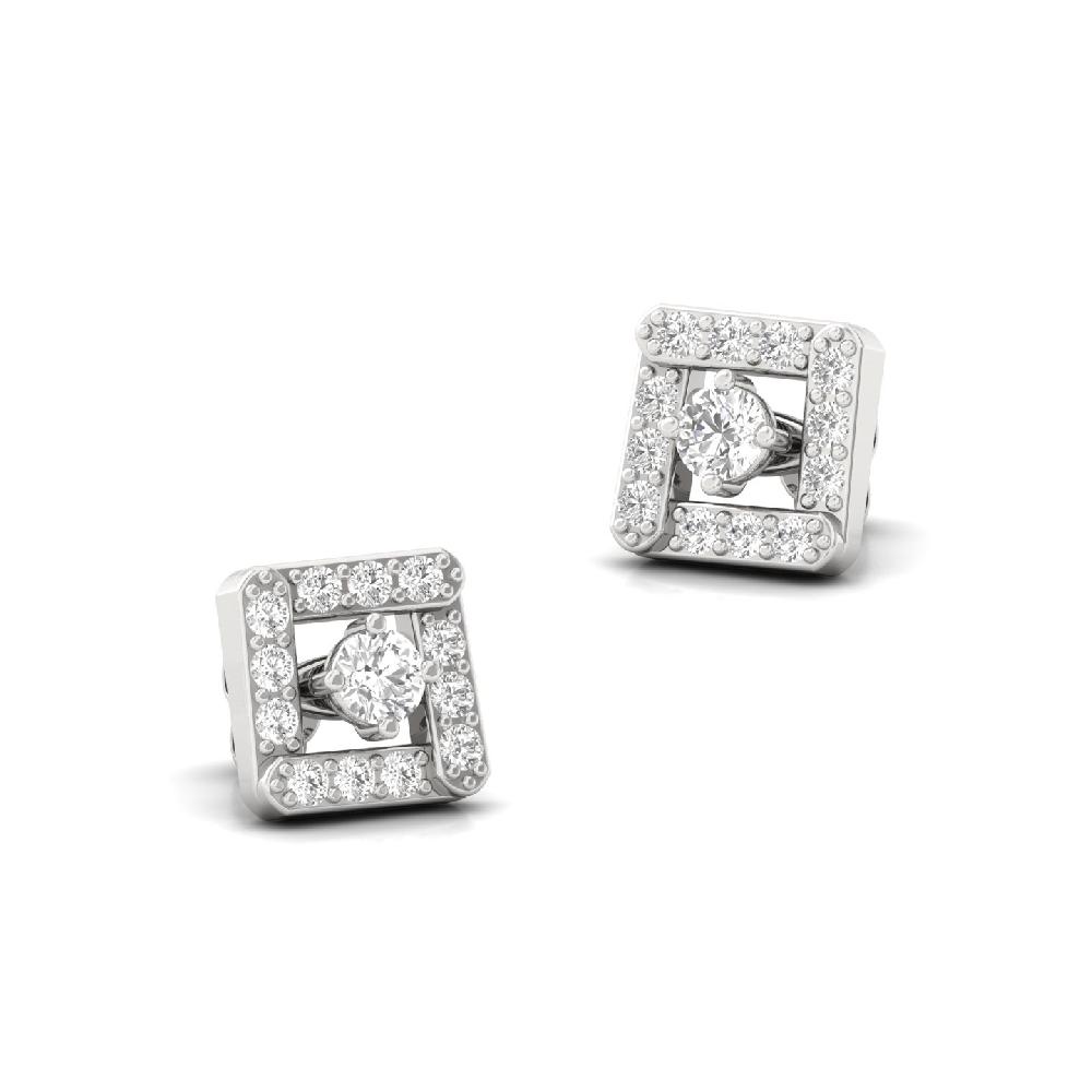 Square Cluster Lab-Grown Diamond Earrings