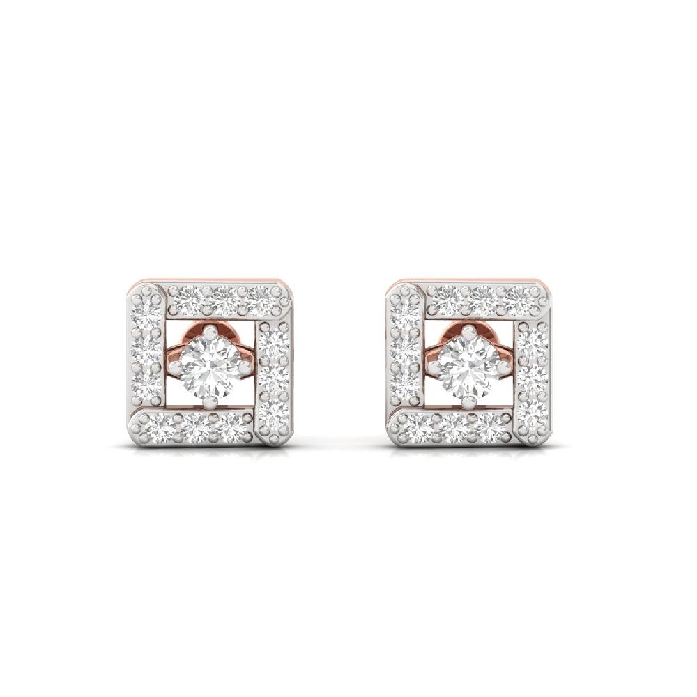 Square Cluster Lab-Grown Diamond Earrings