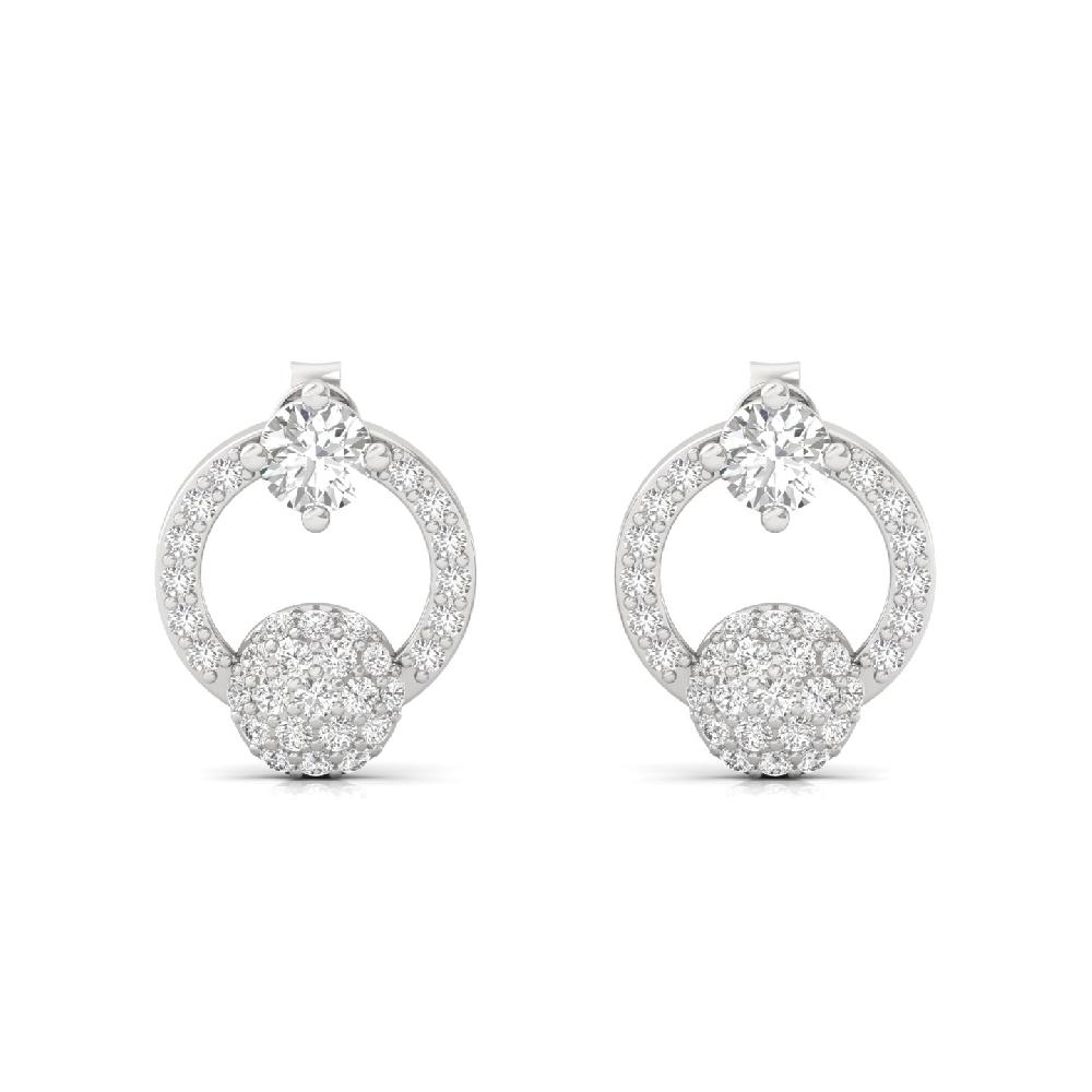 Classic Halo Drop CVD Diamond Earrings