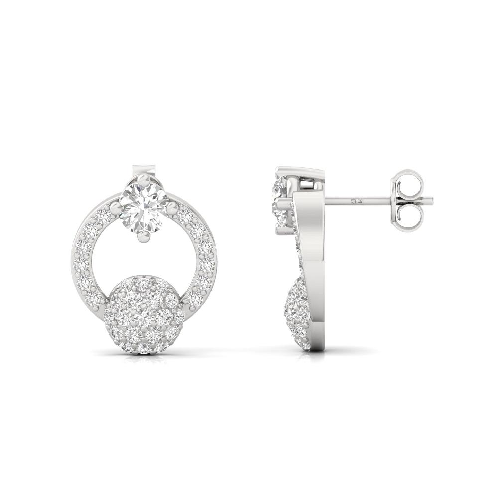 Classic Halo Drop CVD Diamond Earrings