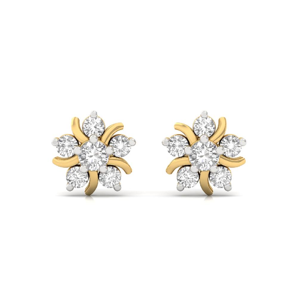8-Petal Radiant Floral CVD Diamond Earrings