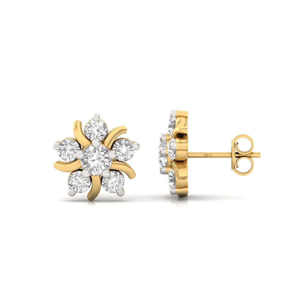8-Petal Radiant Floral CVD Diamond Earrings