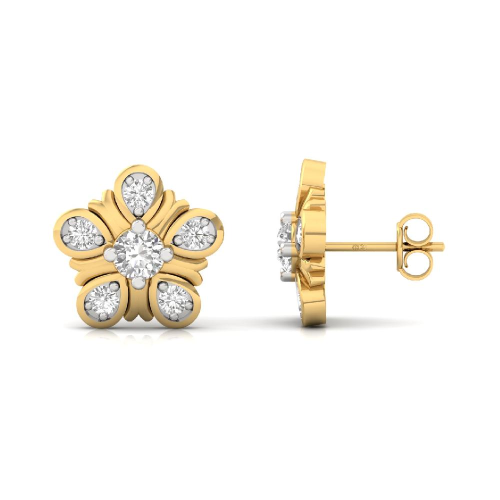 Petal-Inspired Blossom CVD Diamond Earrings
