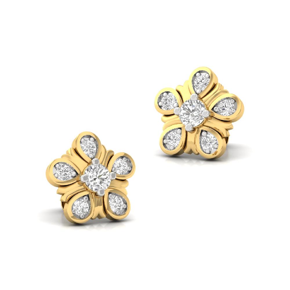 Petal-Inspired Blossom CVD Diamond Earrings