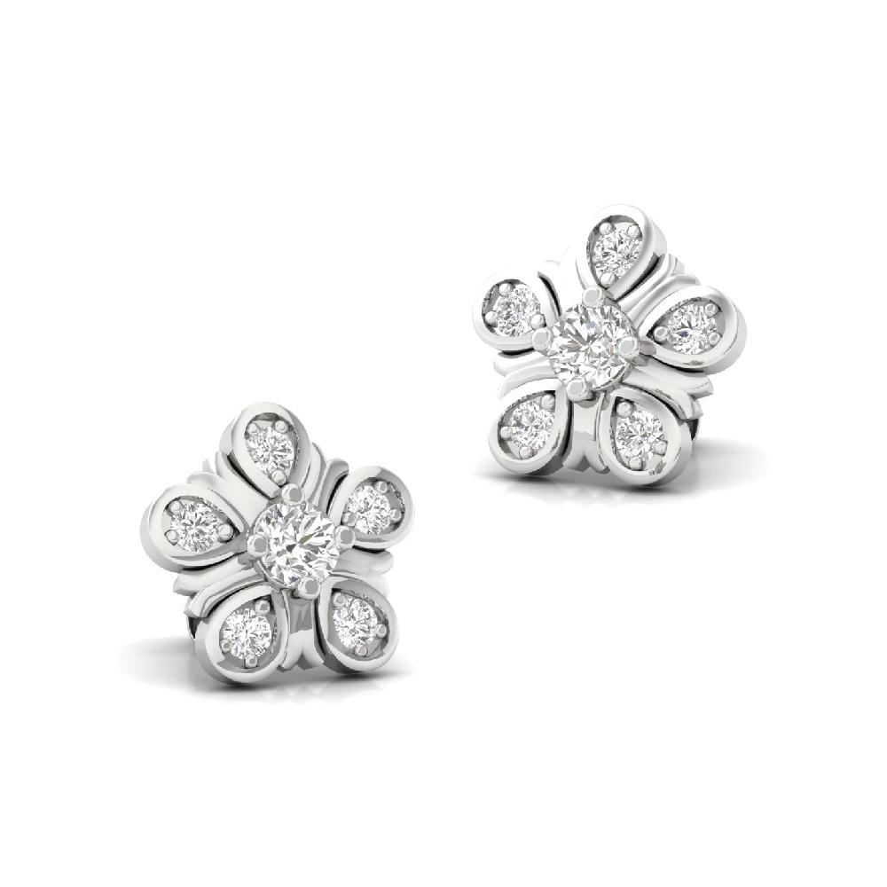 Petal-Inspired Blossom CVD Diamond Earrings