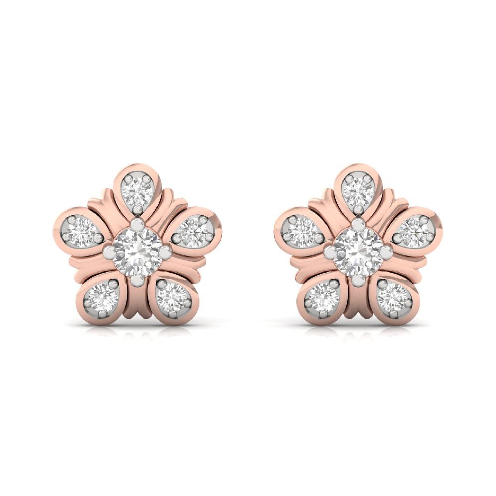 Petal-Inspired Blossom CVD Diamond Earrings