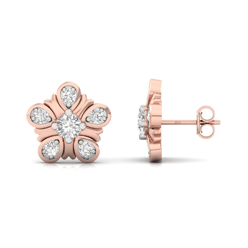 Petal-Inspired Blossom CVD Diamond Earrings