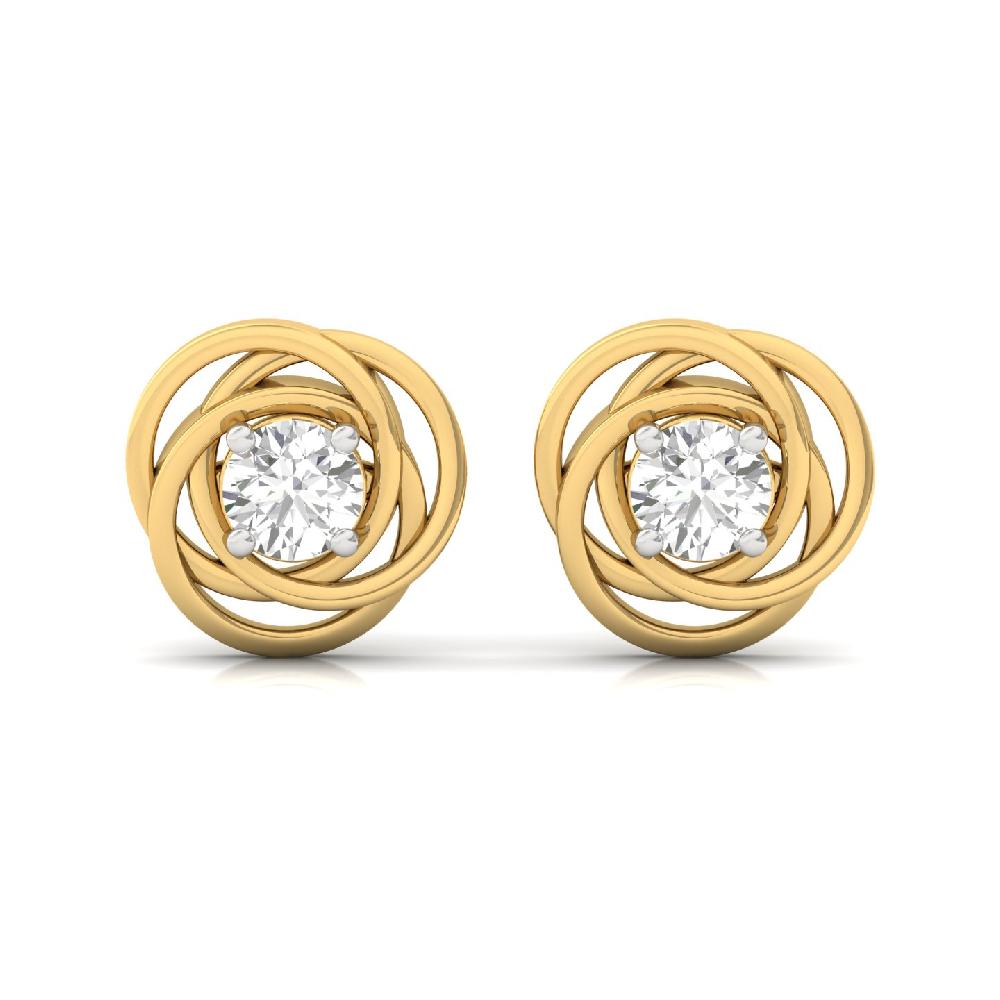 Cosmic Round Solitaire Stud Lab Grown Diamond Earrings
