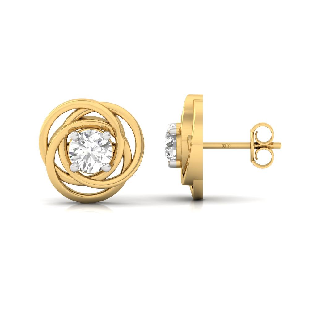 Cosmic Round Solitaire Stud Lab Grown Diamond Earrings