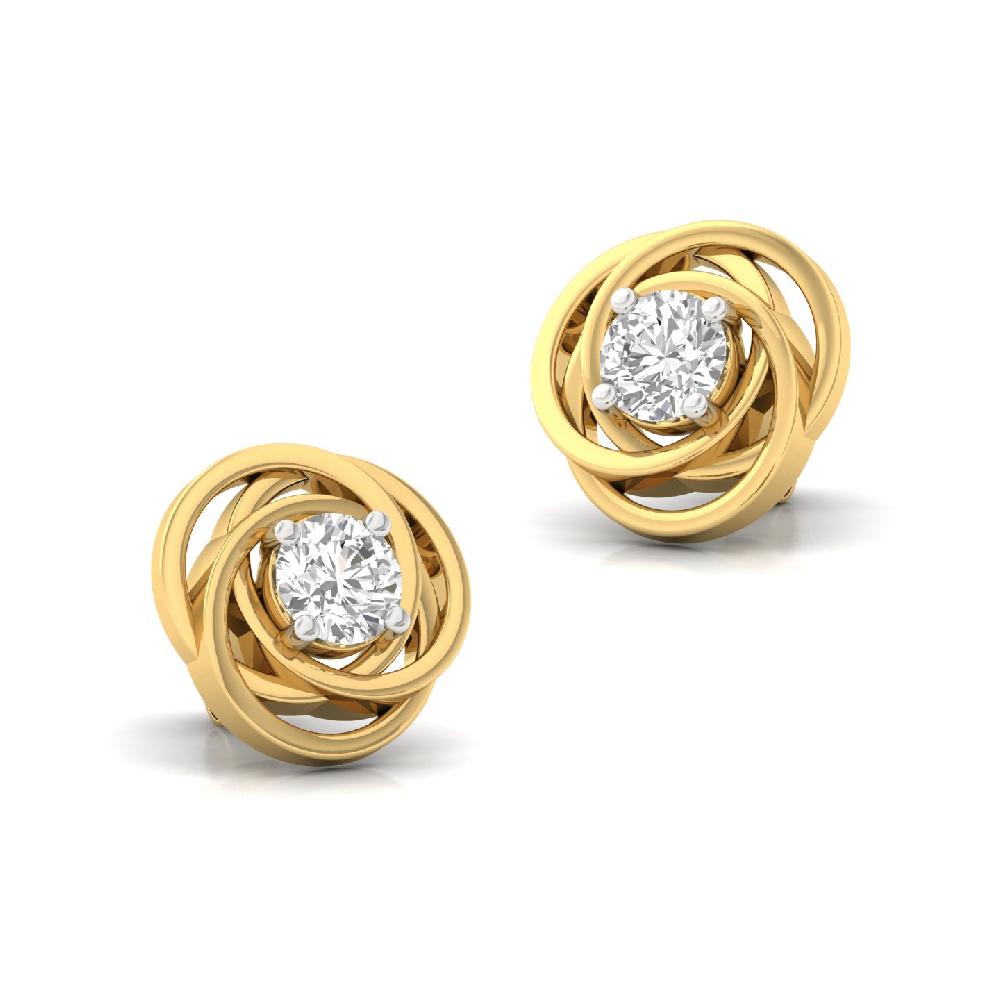 Cosmic Round Solitaire Stud Lab Grown Diamond Earrings