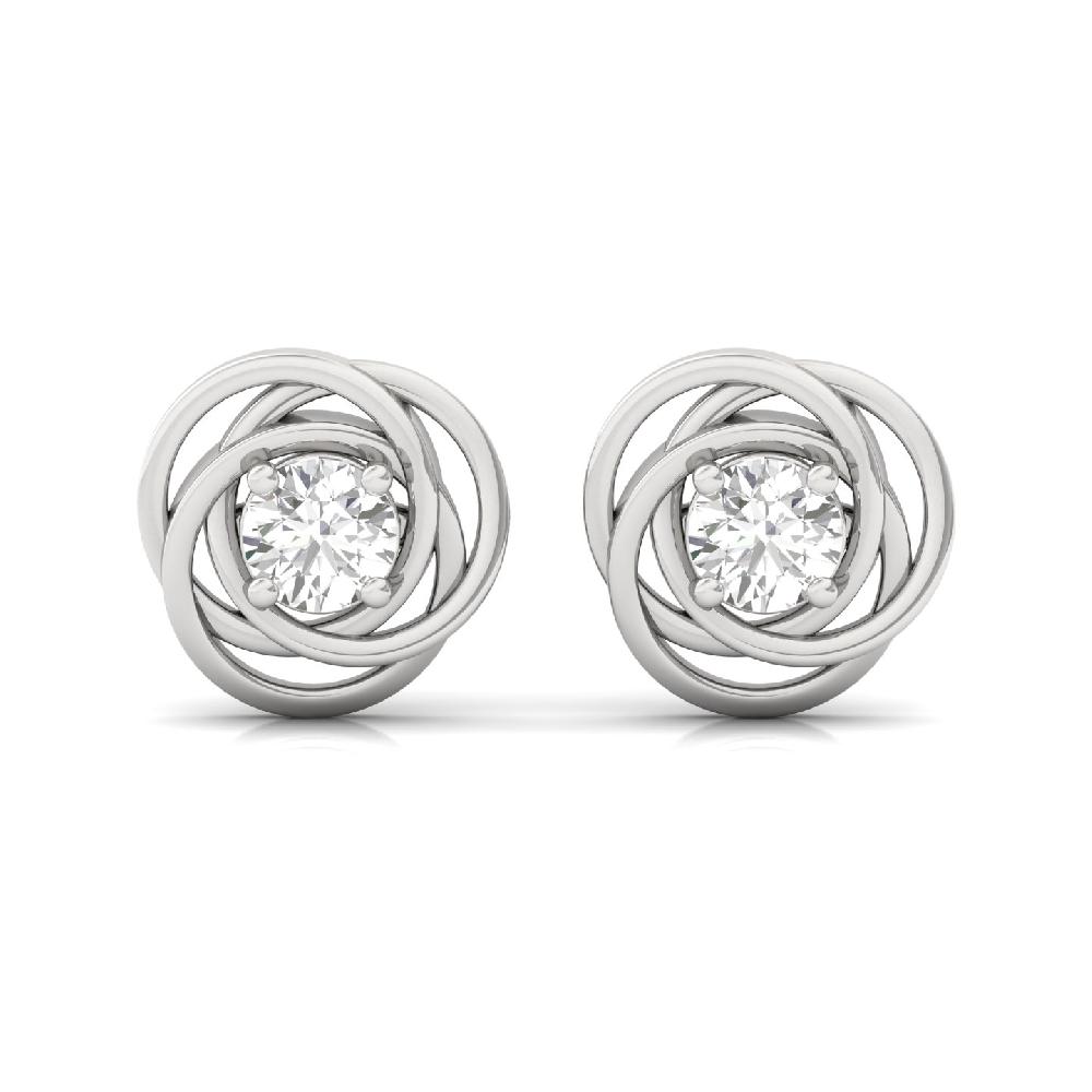 Cosmic Round Solitaire Stud Lab Grown Diamond Earrings