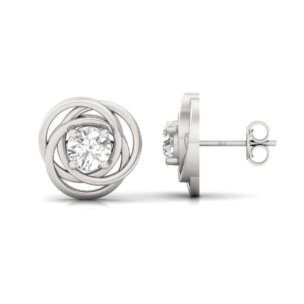 Cosmic Round Solitaire Stud Lab Grown Diamond Earrings