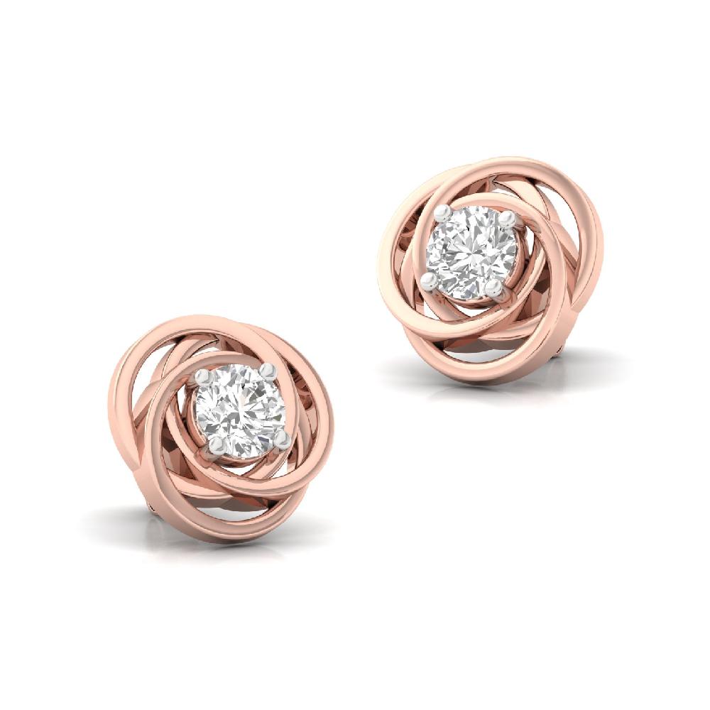 Cosmic Round Solitaire Stud Lab Grown Diamond Earrings