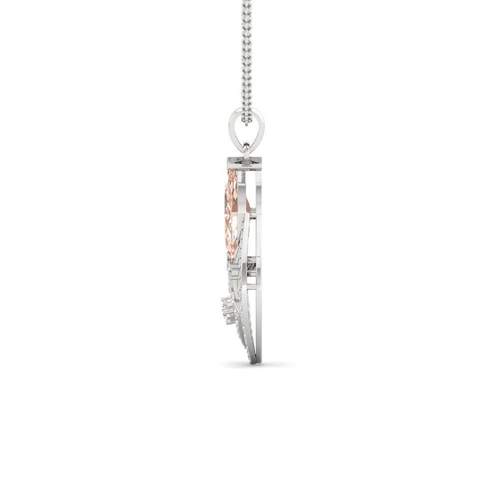 Peach Marquise Cvd Diamond Geometric Pendant for Women