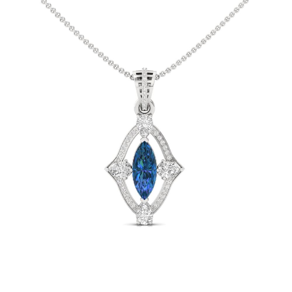 Royal Marquise Blue Center Lab Grown Diamond Pendant