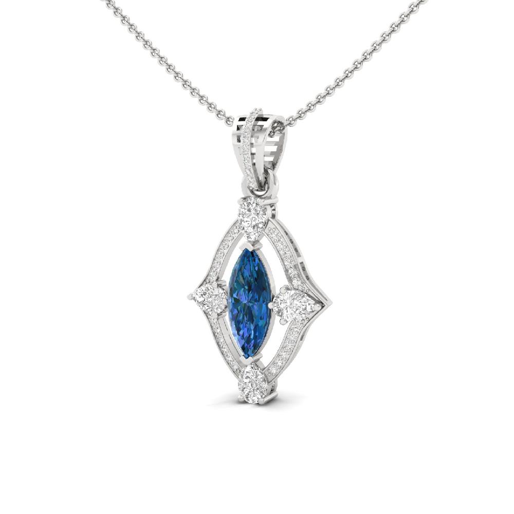 Royal Marquise Blue Center Lab Grown Diamond Pendant