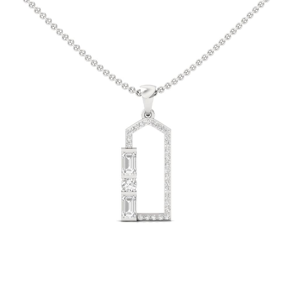Geometric Emerald Cut Lab Grown Diamond Pendant