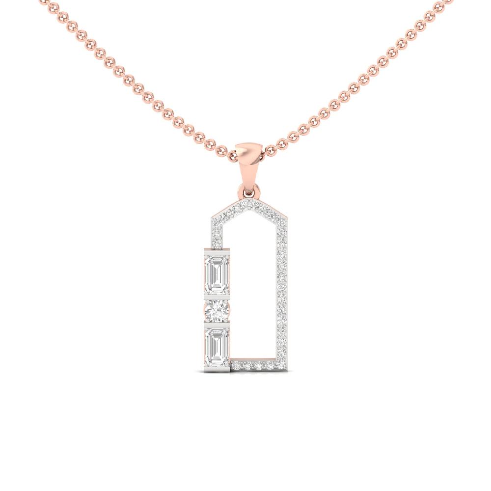 Geometric Emerald Cut Lab Grown Diamond Pendant