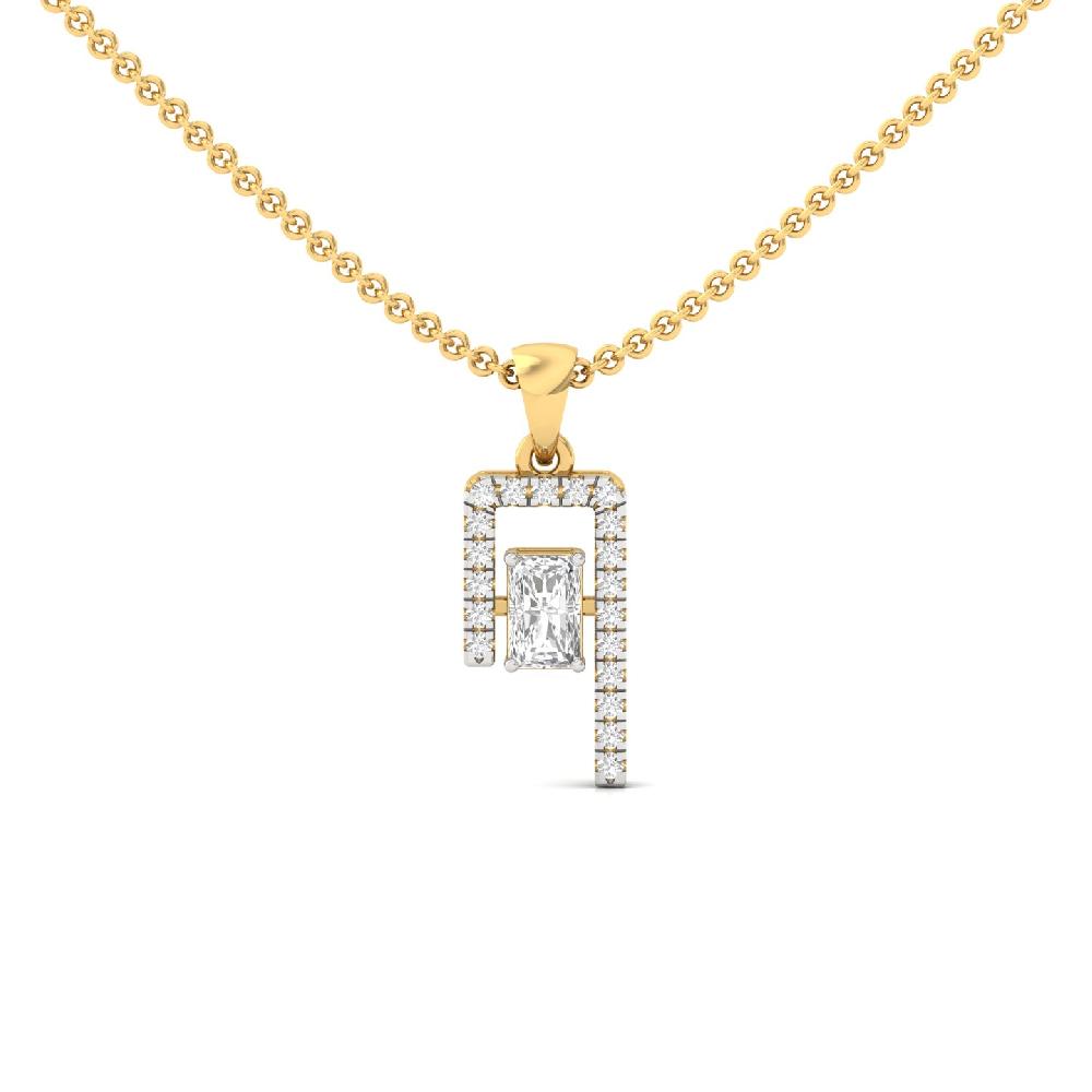 Geometric Radiant Cut Lab Grown Diamond Pendant