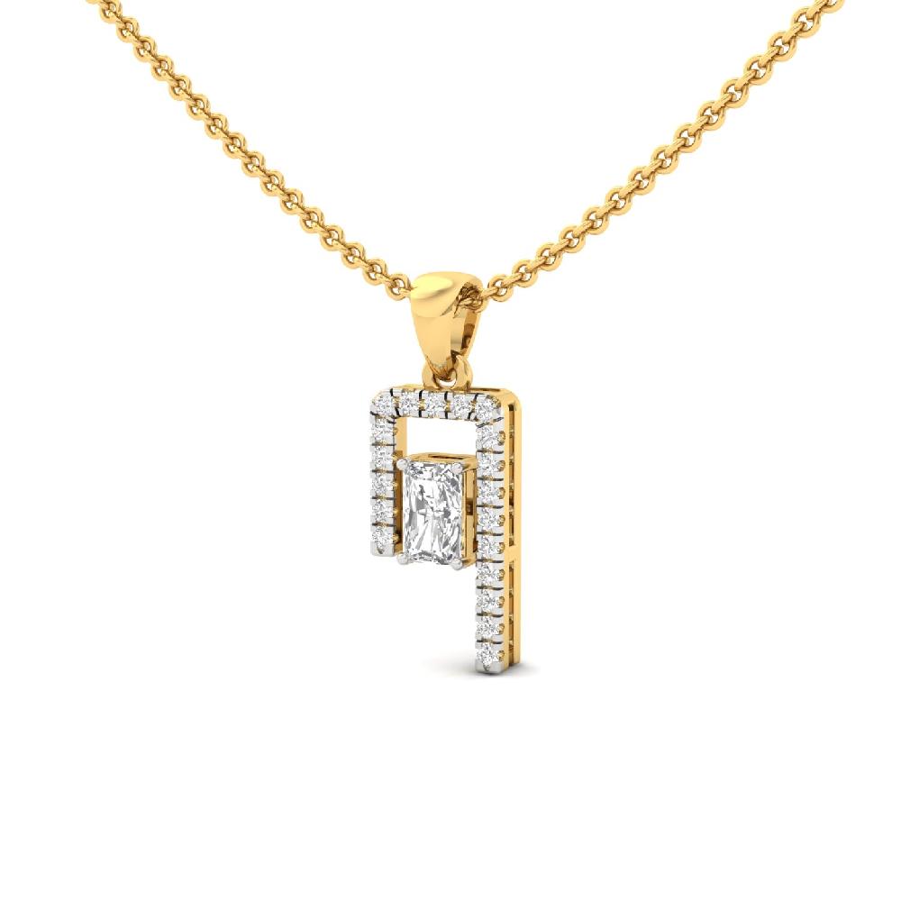 Geometric Radiant Cut Lab Grown Diamond Pendant