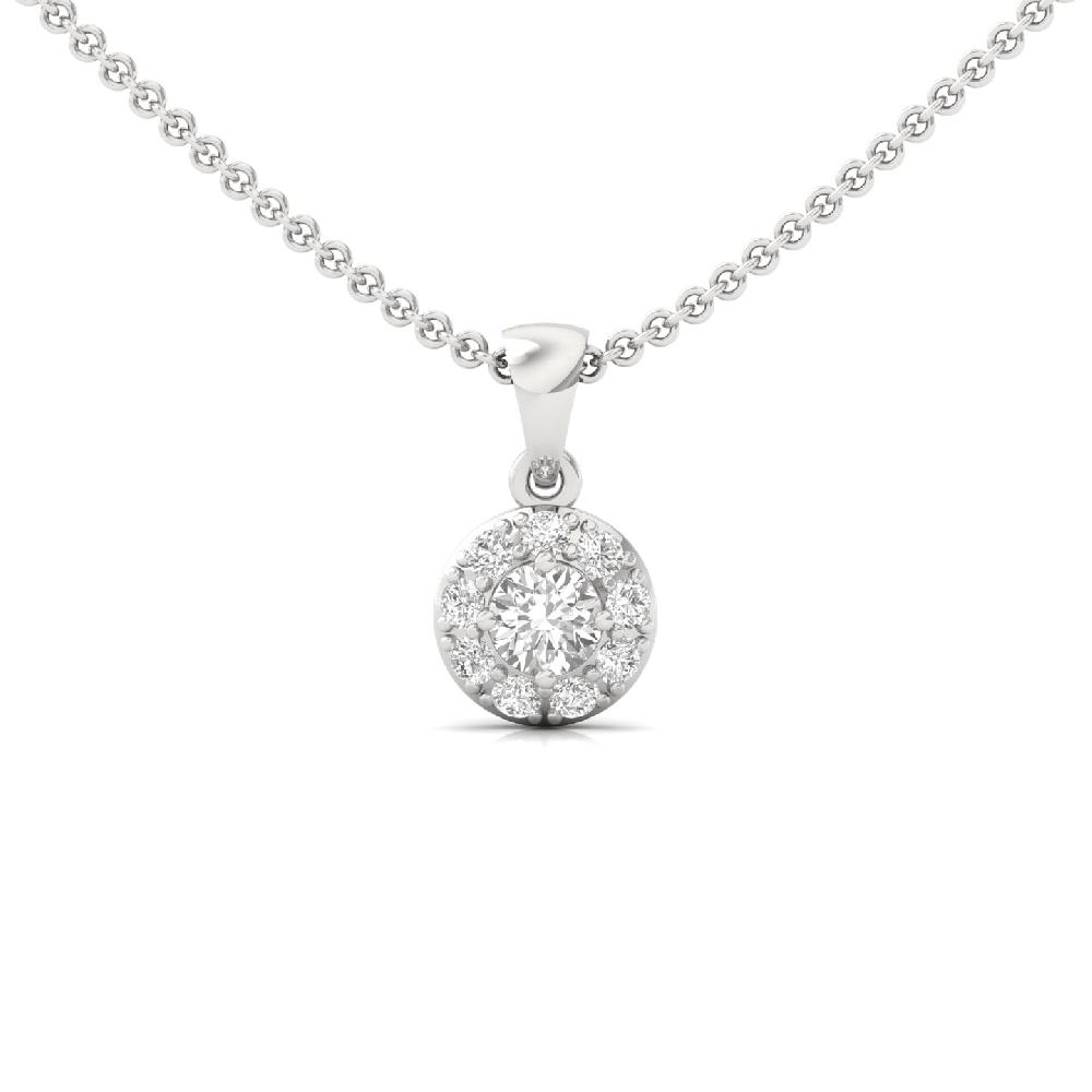 Round cut Cluster lab Grown Diamond Pendant