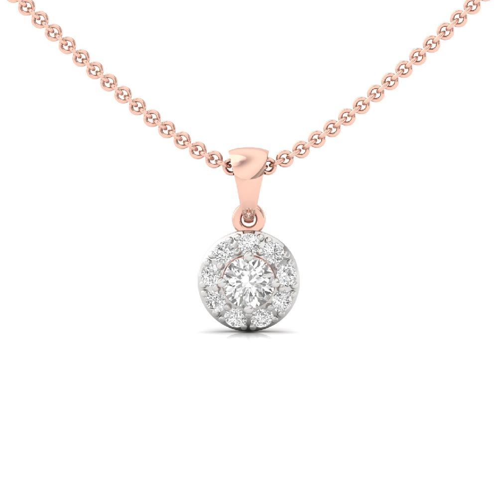 Round cut Cluster lab Grown Diamond Pendant