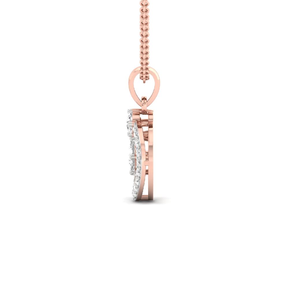 Modern Circle Pendant with Princess Cut Lab Grown Diamond