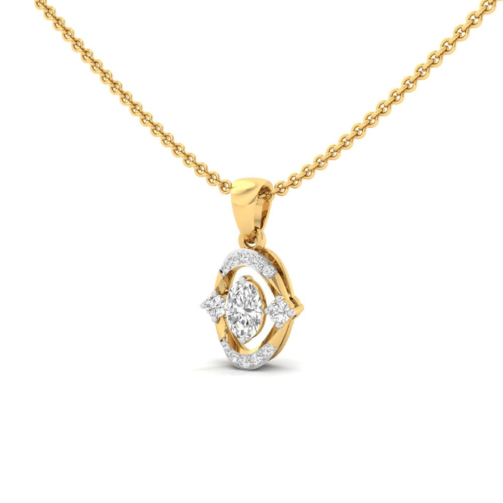 Oval Cut CVD Diamond Halo Pendant