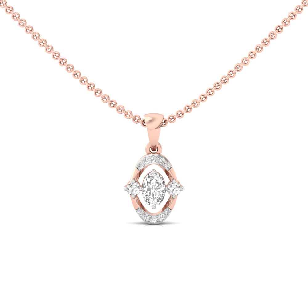 Oval Cut CVD Diamond Halo Pendant