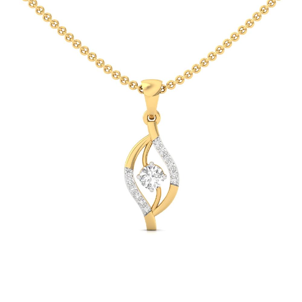 Wave-Inspired Solitaire Lab Grown Pendant