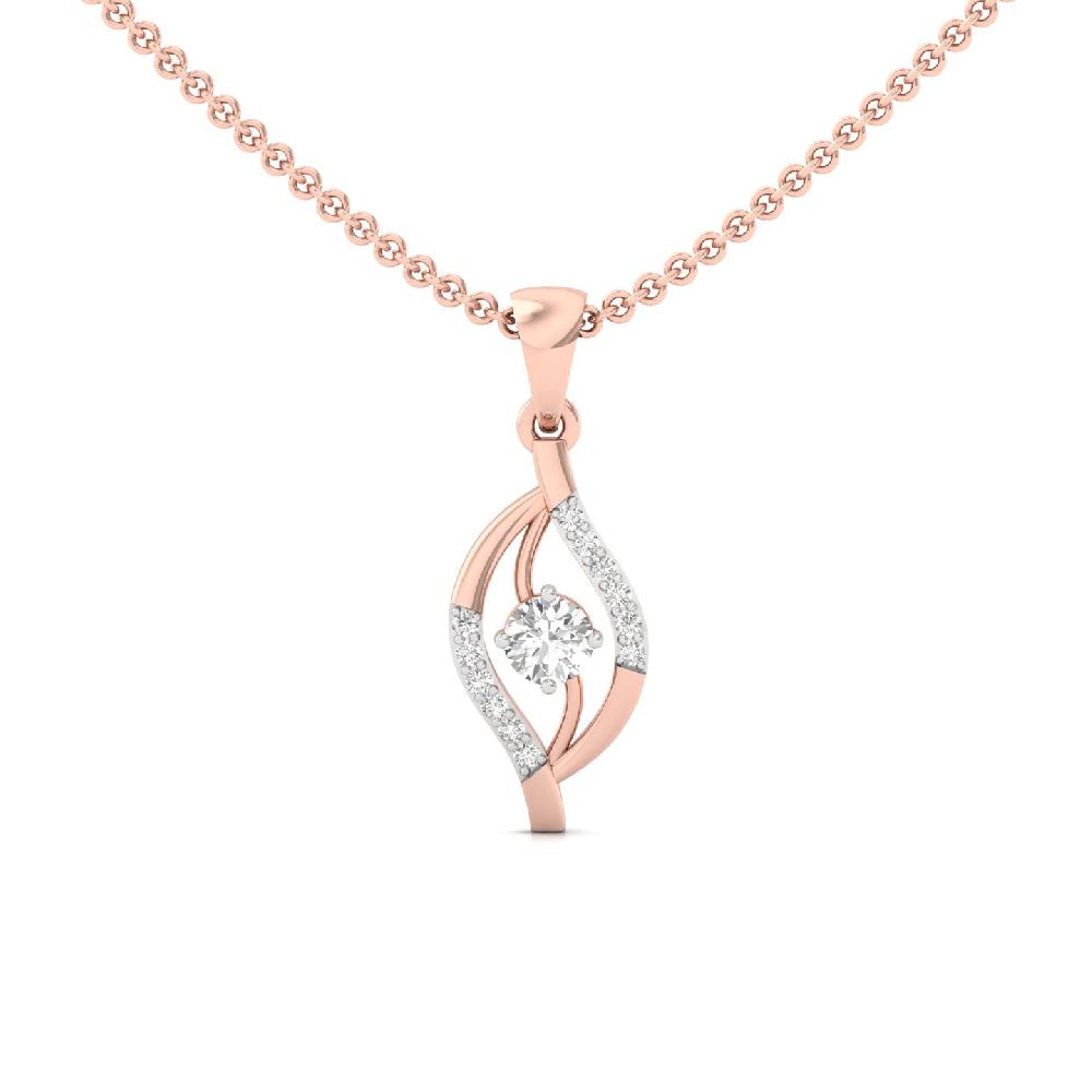 Wave-Inspired Solitaire Lab Grown Pendant