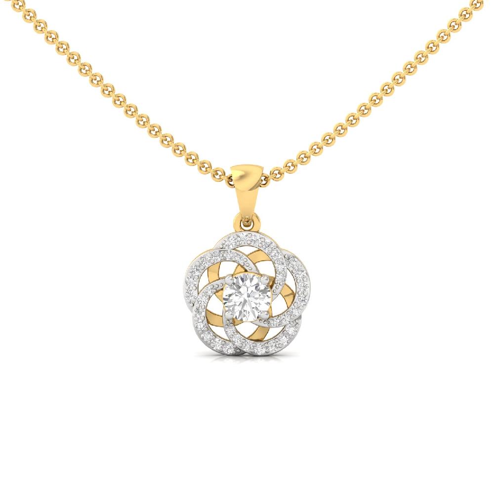 Floral Spiral Cvd Diamond Pendant