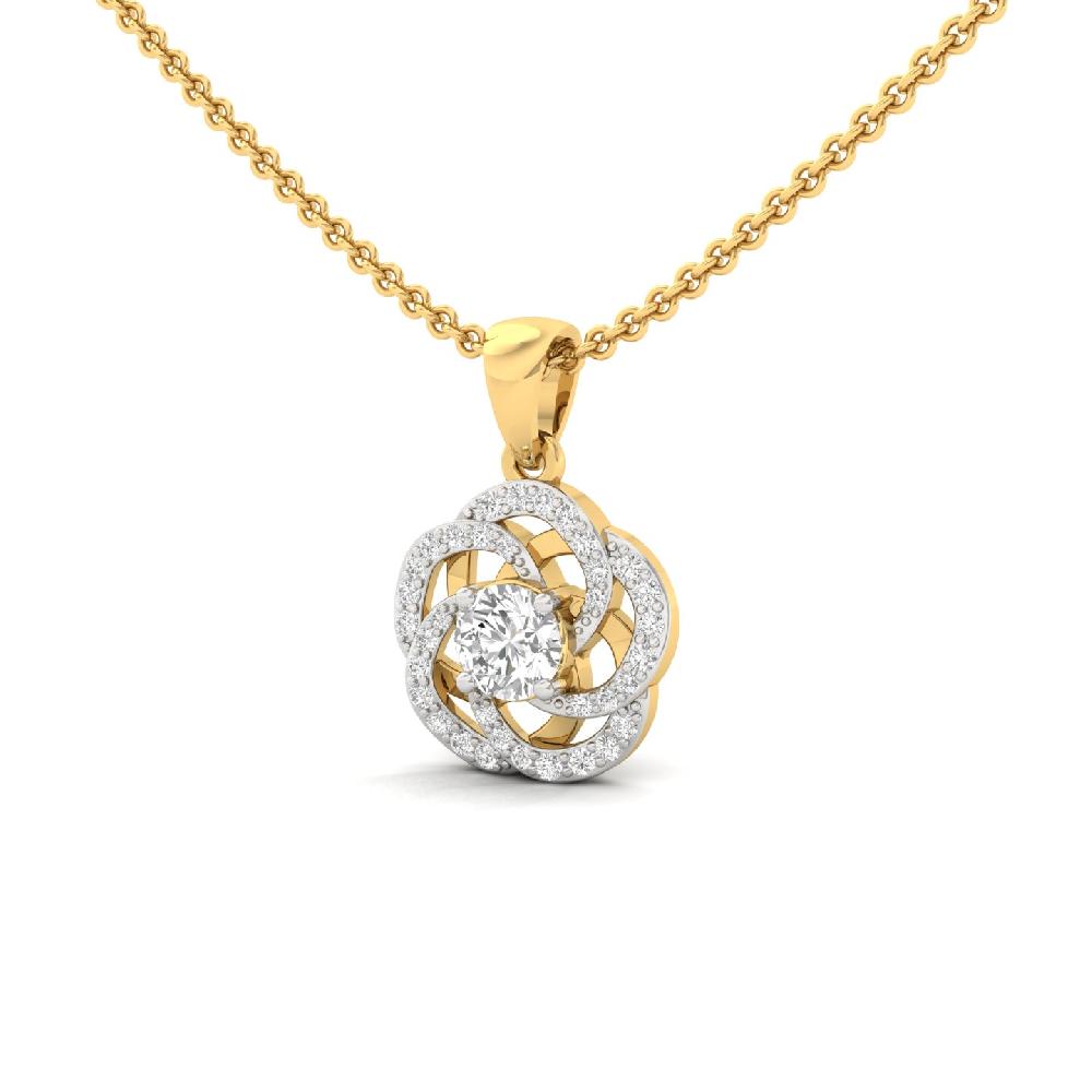 Floral Spiral Cvd Diamond Pendant