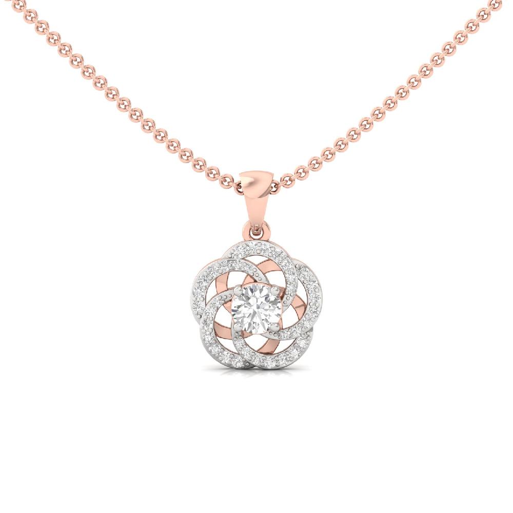 Floral Spiral Cvd Diamond Pendant