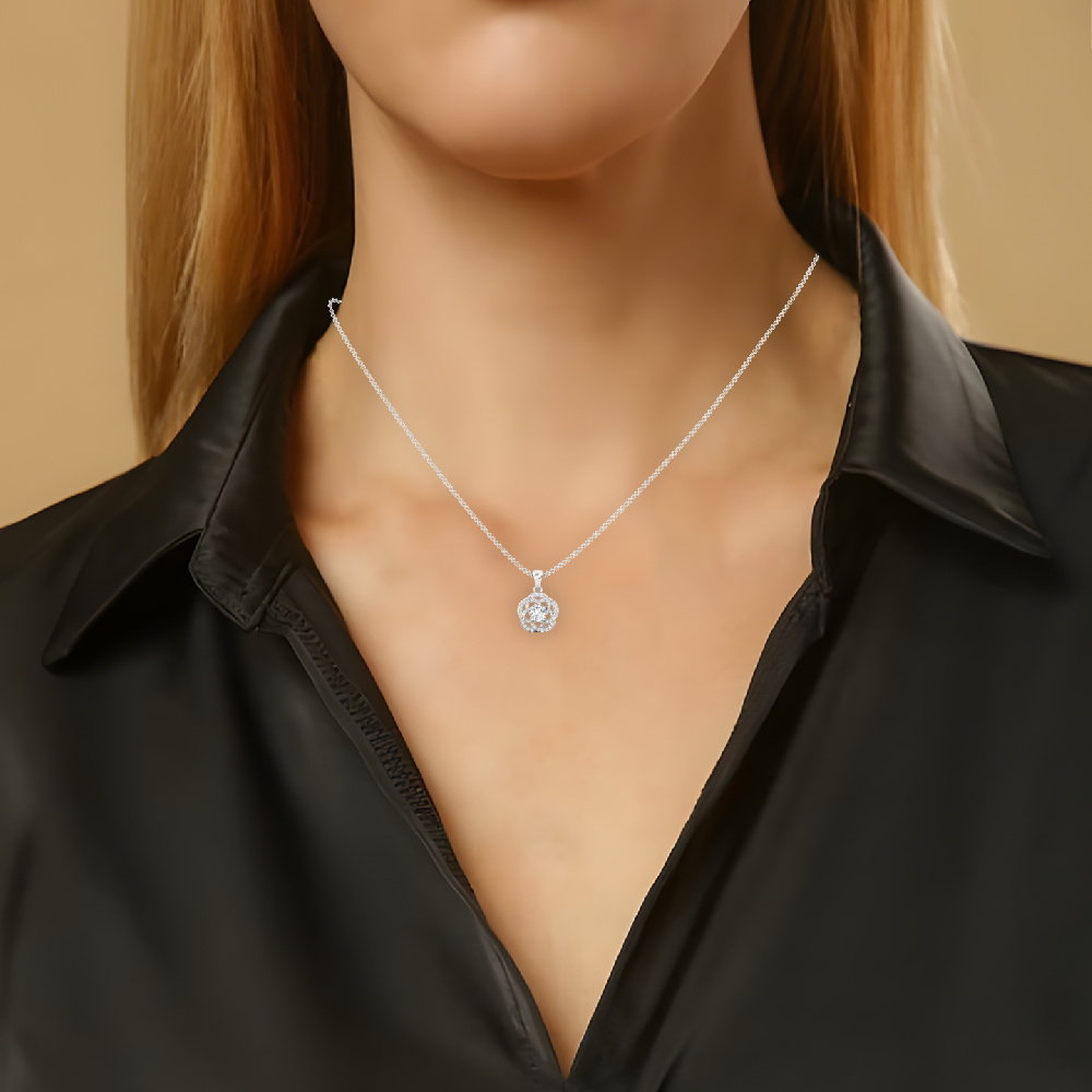 Floral Spiral Cvd Diamond Pendant