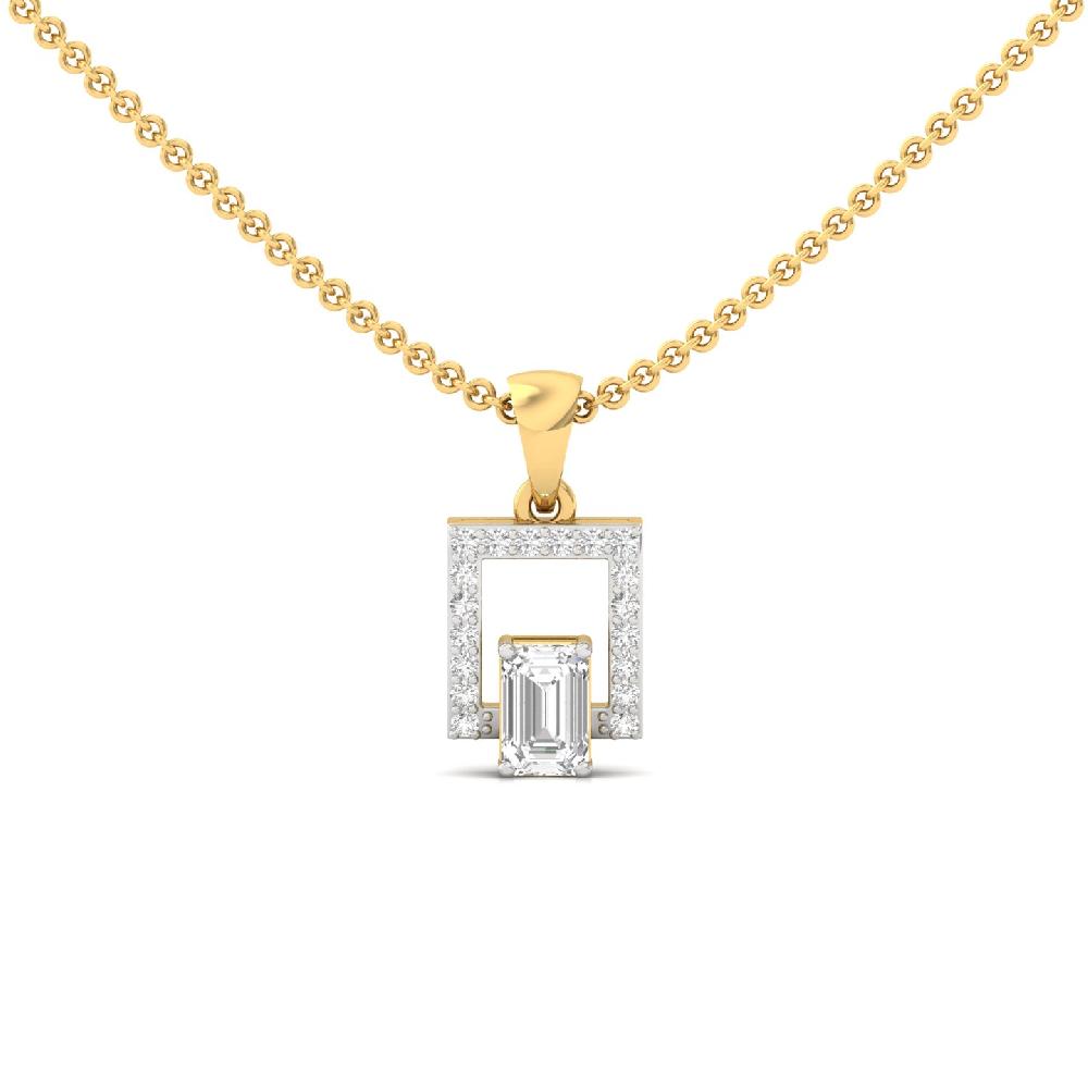 Geometric Emerald Lab Grown Diamond Pendant