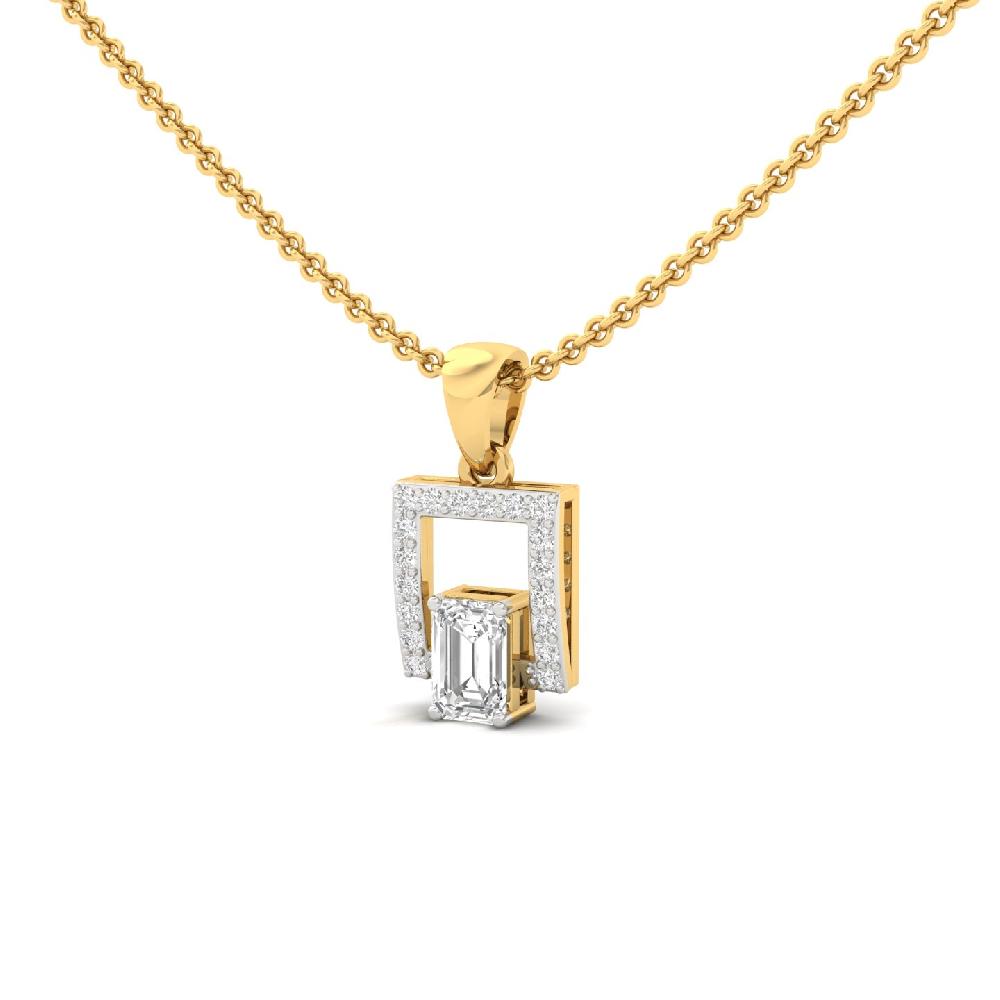 Geometric Emerald Lab Grown Diamond Pendant