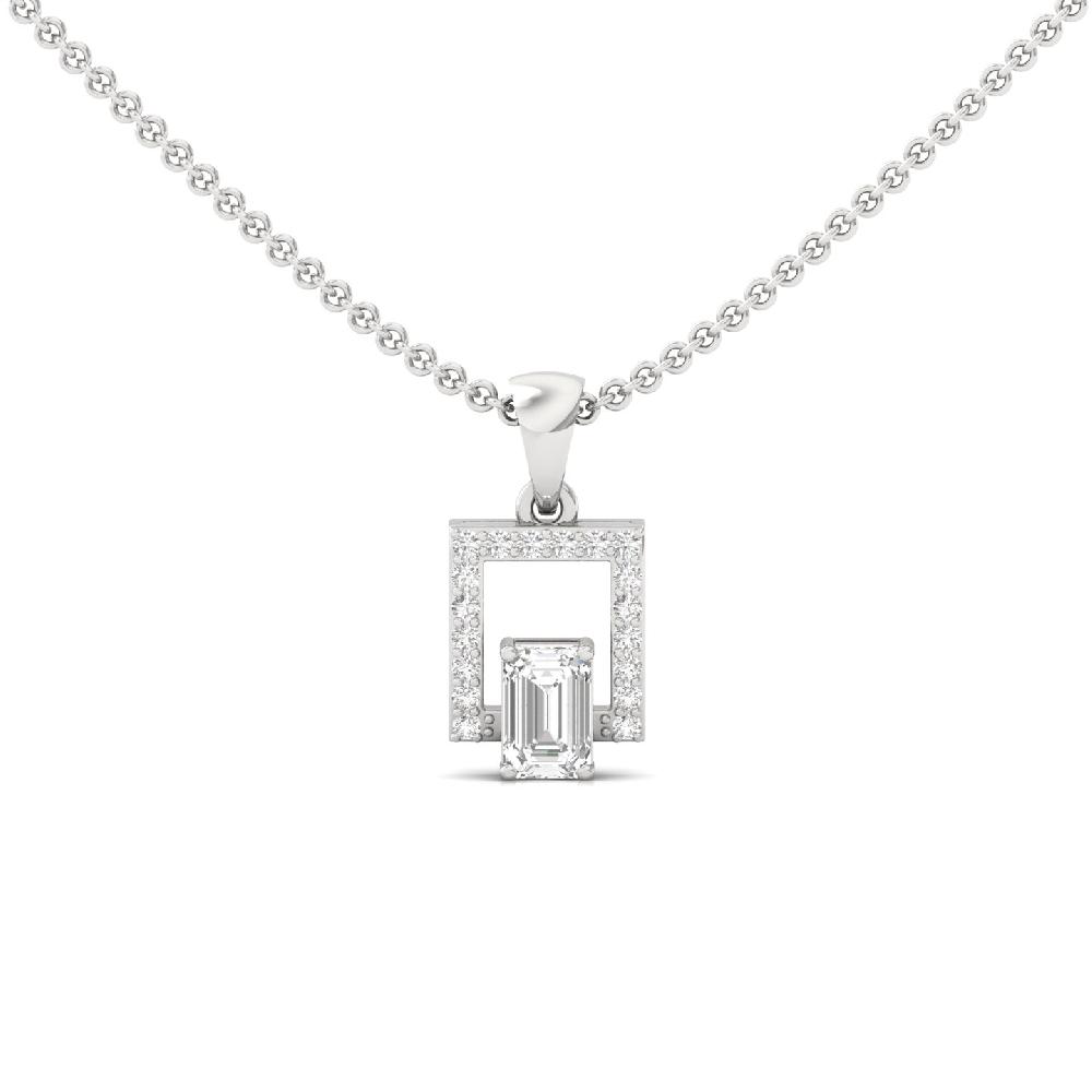 Geometric Emerald Lab Grown Diamond Pendant