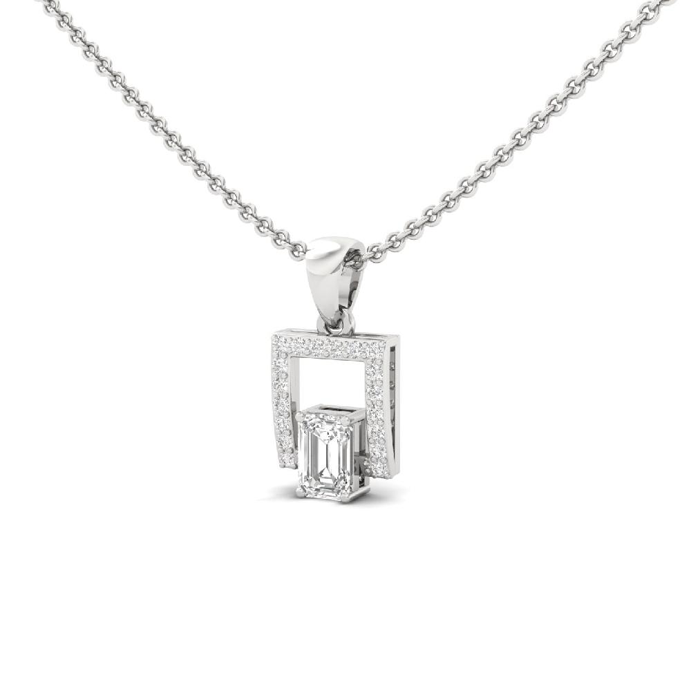 Geometric Emerald Lab Grown Diamond Pendant