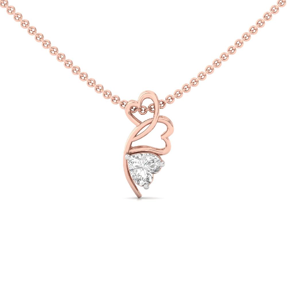 0.60 Double Heart Pendant  Heart CVD Diamond