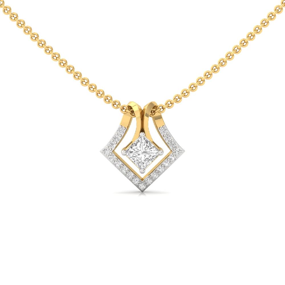 Contemporary Princess-Cut Pendant with cvd Diamond in Designer