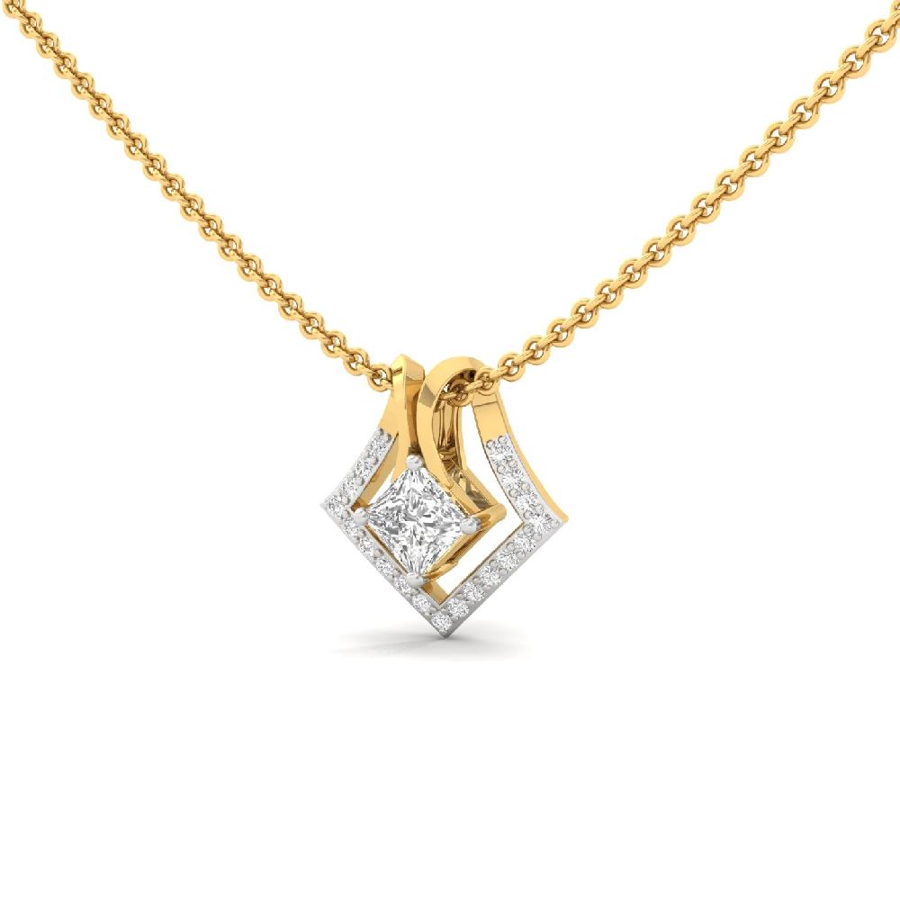 Contemporary Princess-Cut Pendant with cvd Diamond in Designer