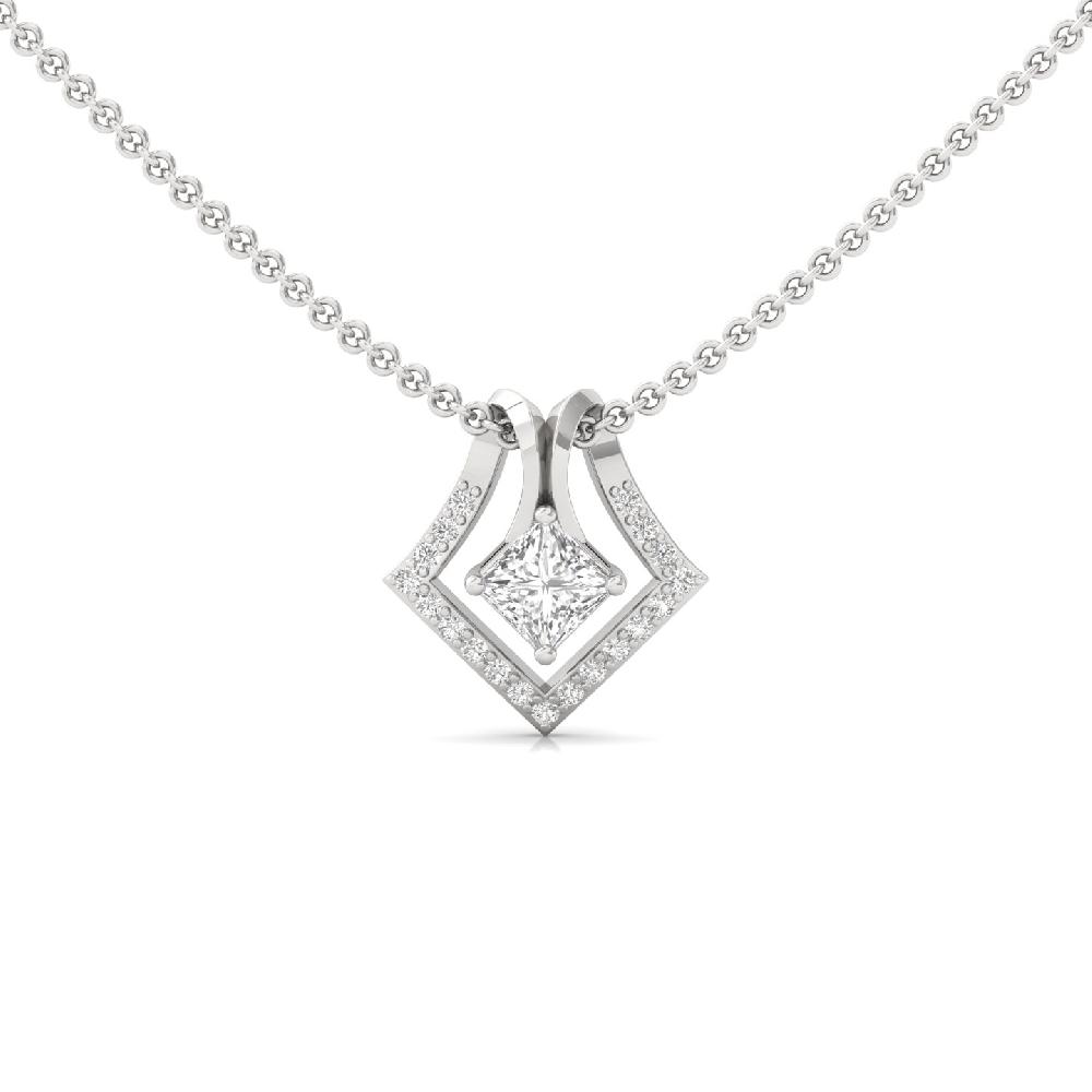 Contemporary Princess-Cut Pendant with cvd Diamond in Designer